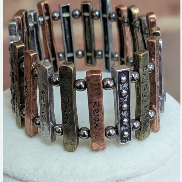 Affirmation stretchy bracelet boho positive vibes - Picture 2 of 3